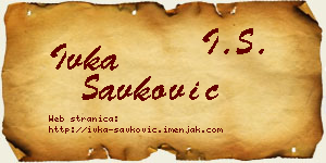 Ivka Savković vizit kartica